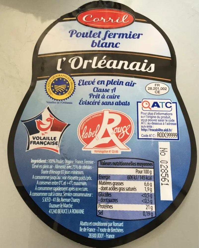 Poulet fermier blanc