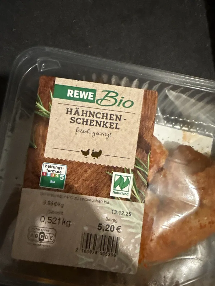 Hänchen Schenkel Frisch Gewürtzt
