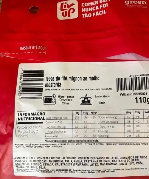 Isca de filet mignon com mostarda