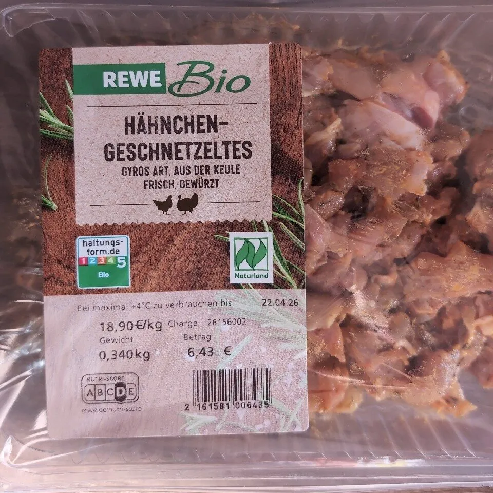 Hähnchengeschnetzltes, Gyros Art, Aus Der Keule, Frisch Gewürzz