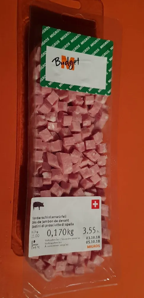 Dés de jambon de devant