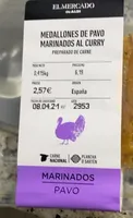 Medallones de pavo marinados al curry