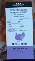 Medallones de pavo marinados al curry