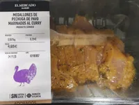 Medallones de pechuga de pavo marinados al curry