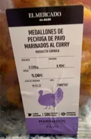 Medallones de pechuga de pavo marinados al curry