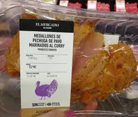 Medallones de pechuga de pavo al curry