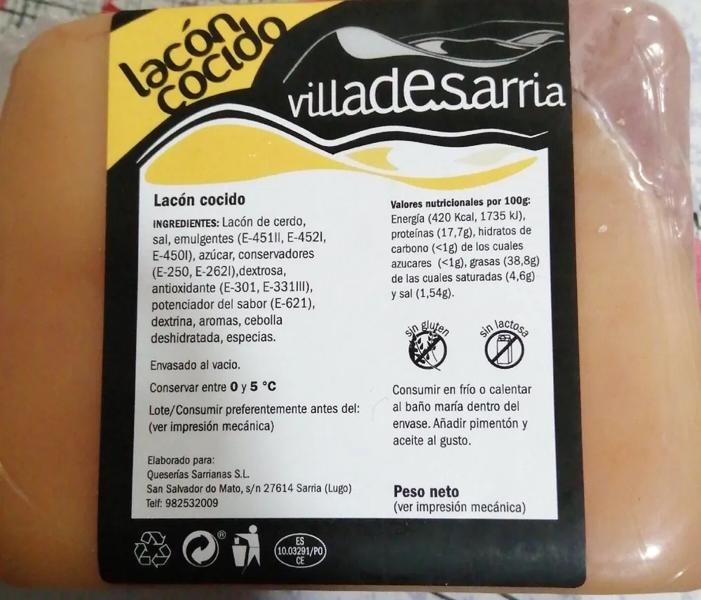Lacón cocido