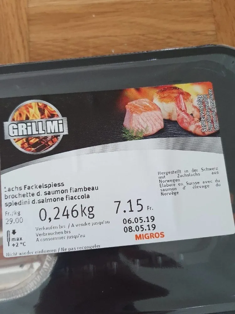 Lachs Fackelspiess