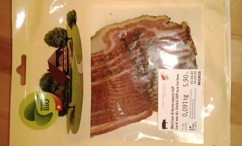 Lard sec du Valais IGP aux herbes