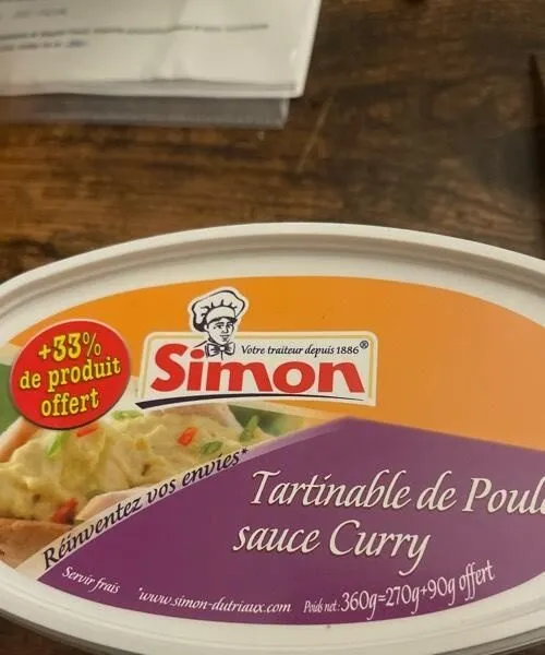 Tartinable de poulet sauce curry