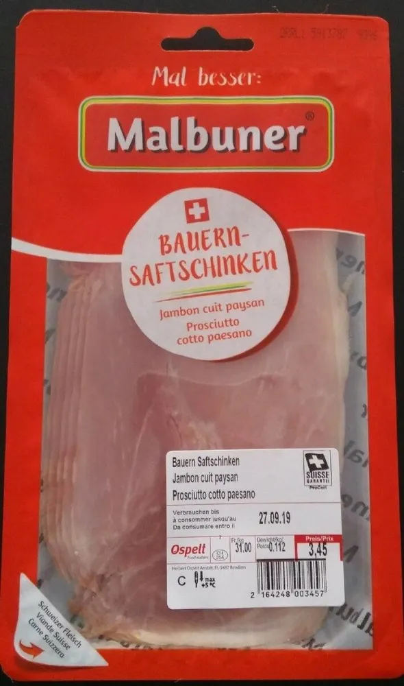 Jambon cuit paysan Malbuner