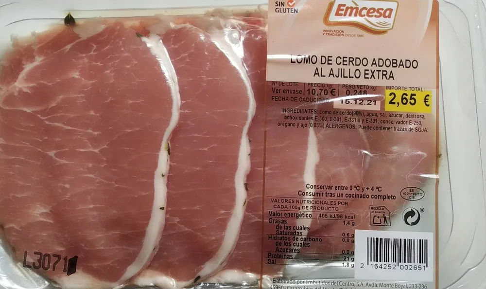 Lomo de cerdo adobado extra