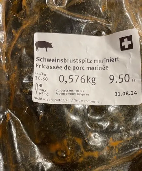 Schweinsbrustspitz mariniert