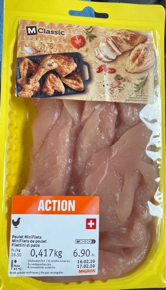 Viande de poulet décongelée
