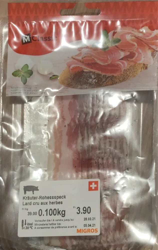 Lard cru aux herbes