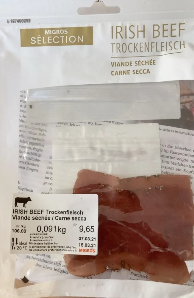 Irish beef trockenfleisch