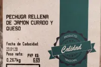 Pechuga rellena de jamon curado y queso