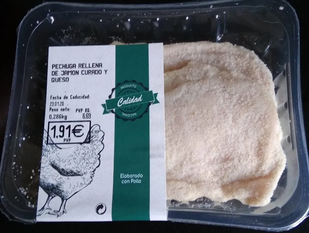Pechuga de pollo rellena de jamón curado y queso