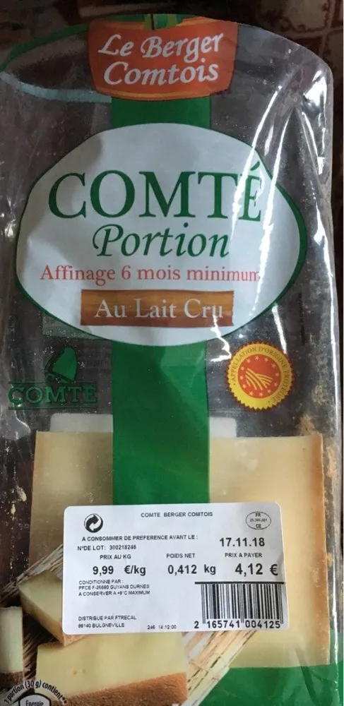 Comte portion affinage 6 lois