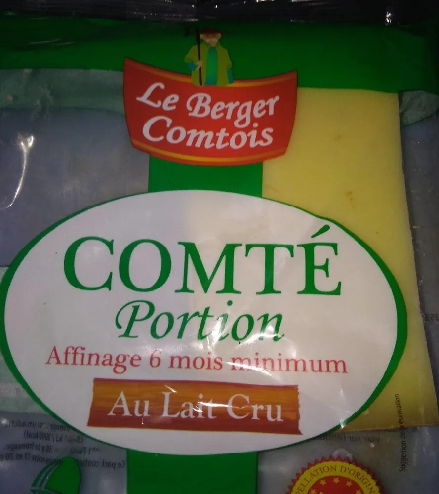 Comté portion affinage 6mois minimum Au lait cru