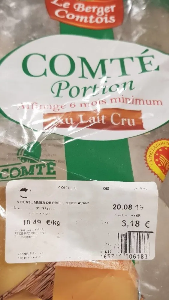 Comté portion 6 mois