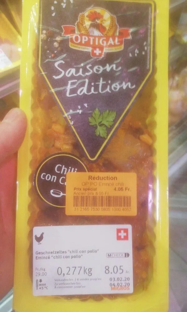 Émincé poulet chili con pollo