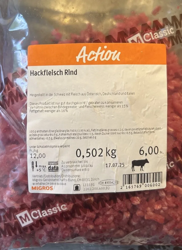 Hackfleisch Rind
