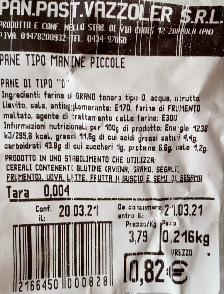 Pane Tipo Manine Piccole