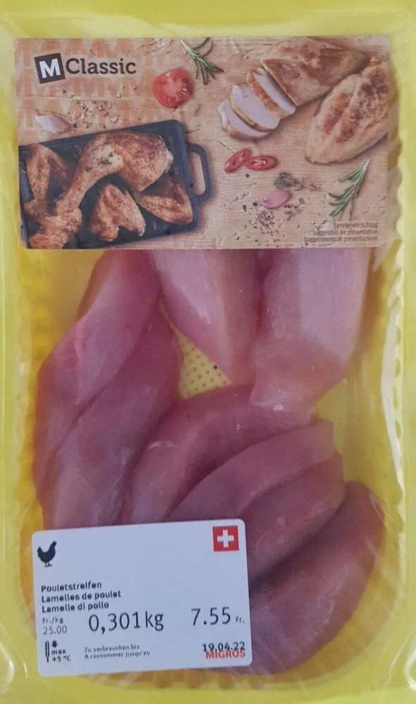 Lamelles de poulet
