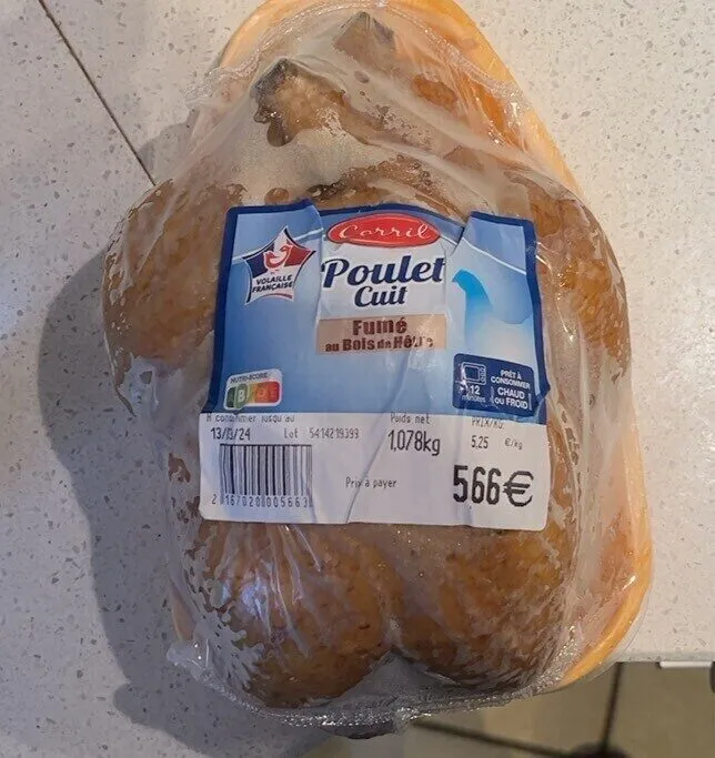 Poulet Cuit fumé au bois de hêtre