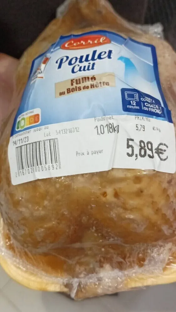 Poulet cuit fumé