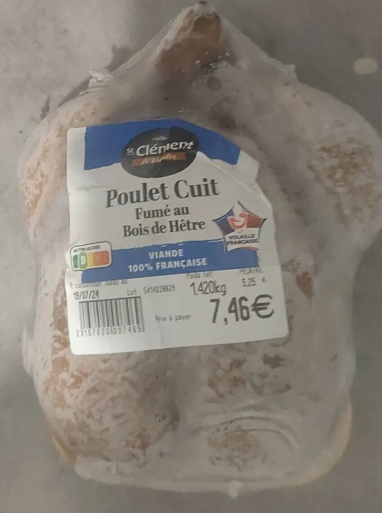 Poulet cuit fumé au bois de Hêtre