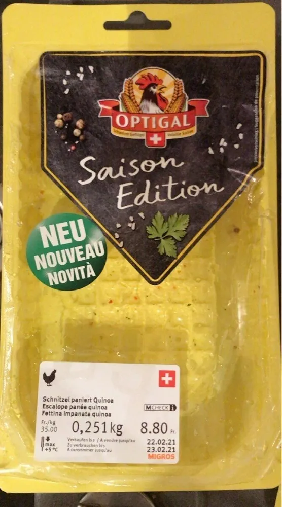 Escalope pannee quinoa