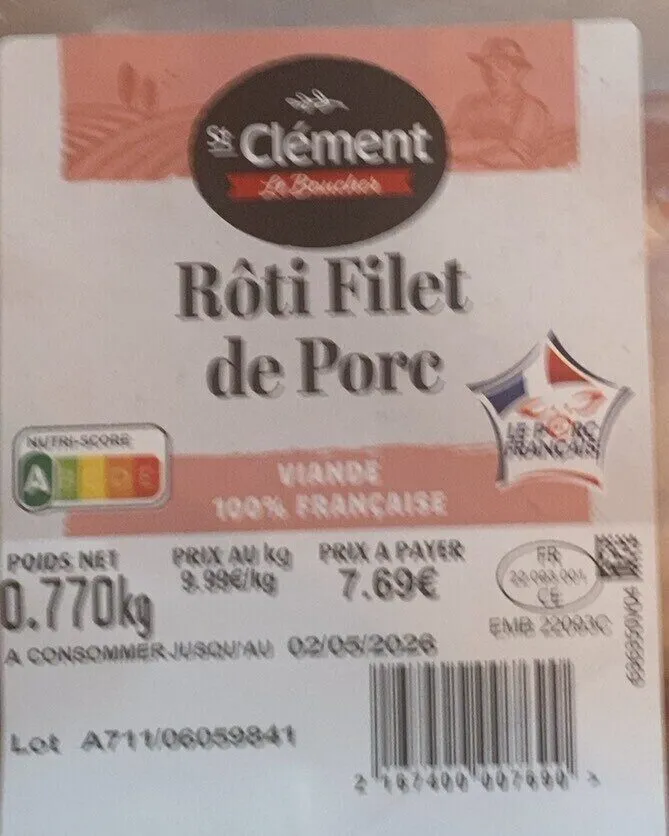 Rôti filet de porc