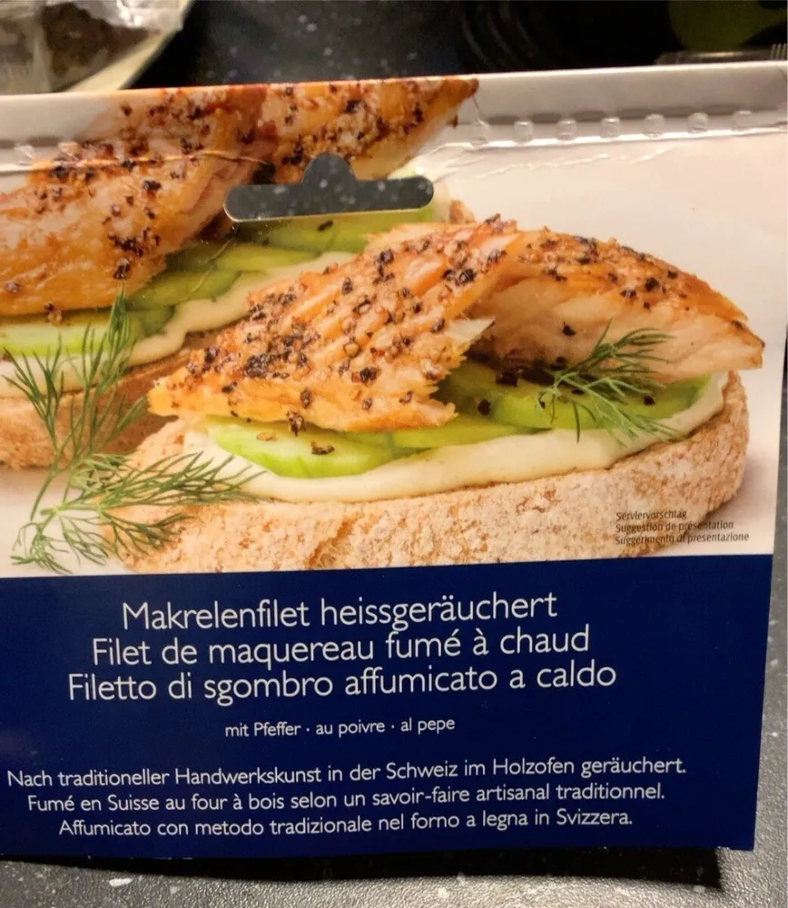 Filet de maquereau fumé à chaud
