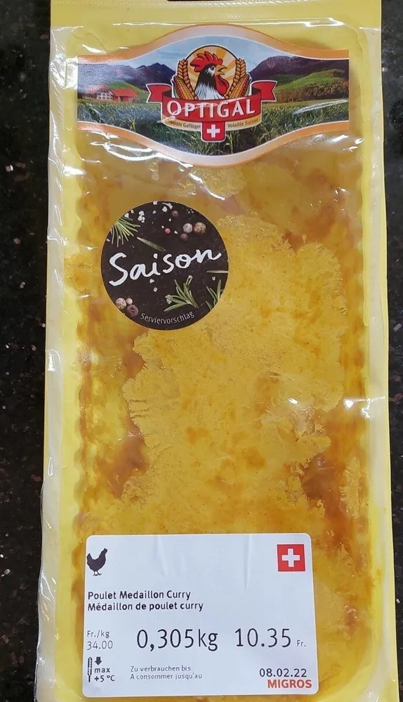 Médaillon de poulet au curry