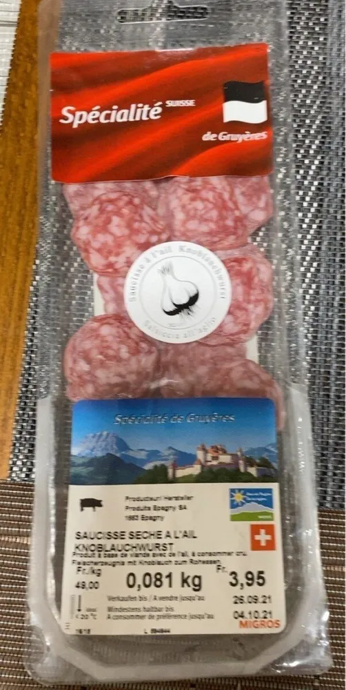 Saucisses seche a l’ail