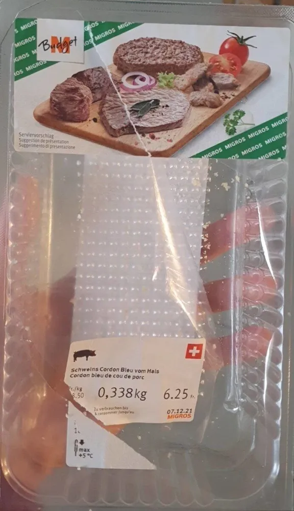 Cordon bleu de cou de porc