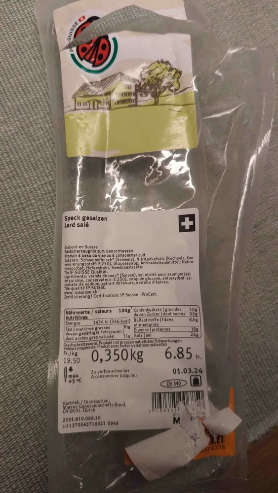 Speck gesalzen