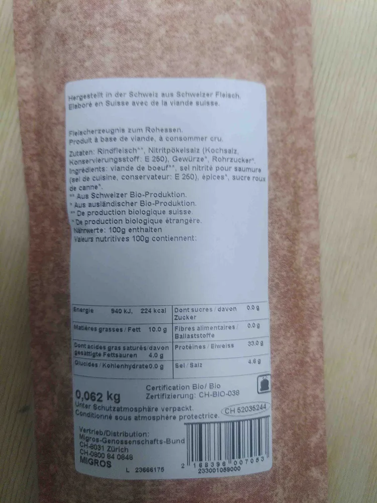Trockenfleisch Hausmacher Bio