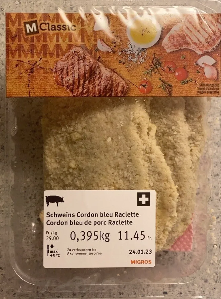 Cordon bleu de porc Raclette