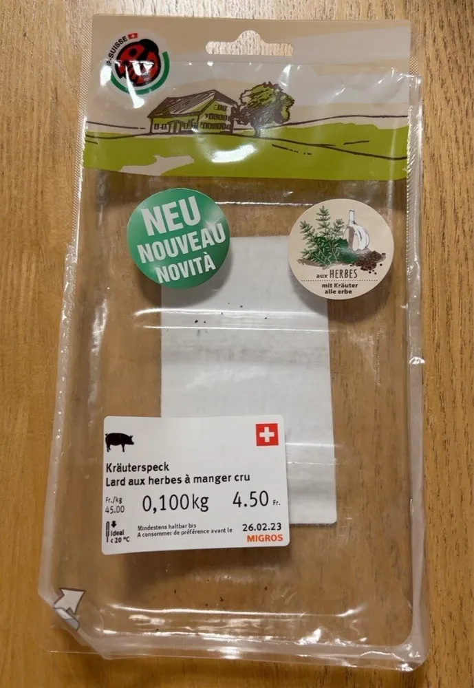 Lard aux herbes à manger cru