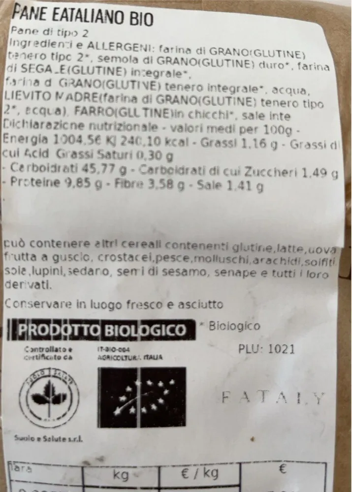 Pane eataliano bio