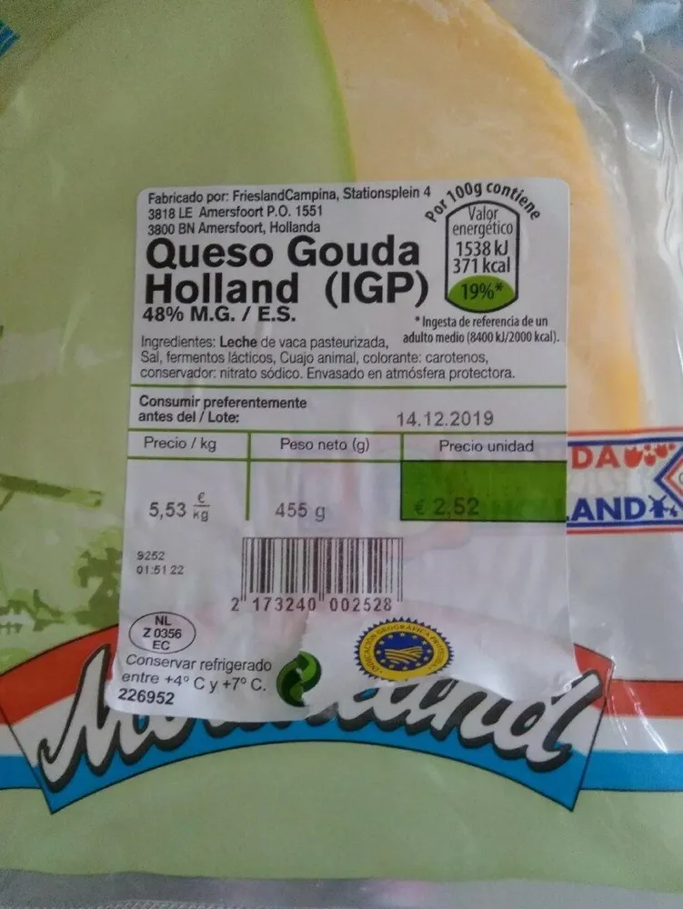 Queso gouda holland