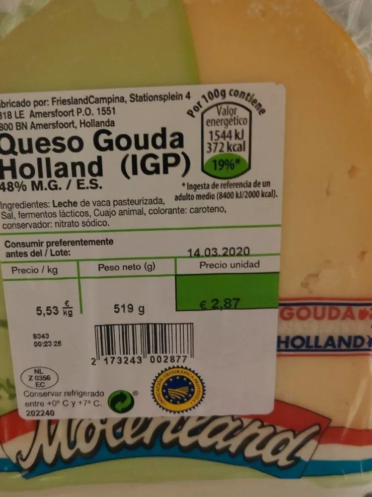 Queso Gouda Holandés