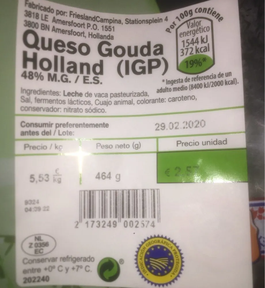 Queso Gouda Holland