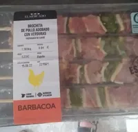 Brocheta de pollo con verduras