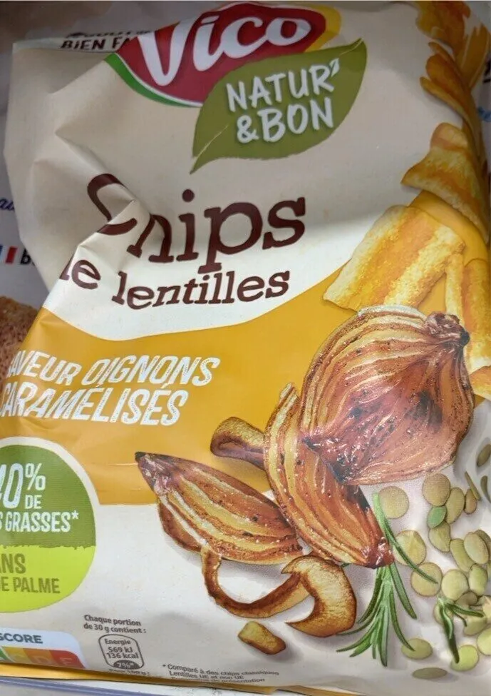 Chips de lentilles saveur onions caramelises