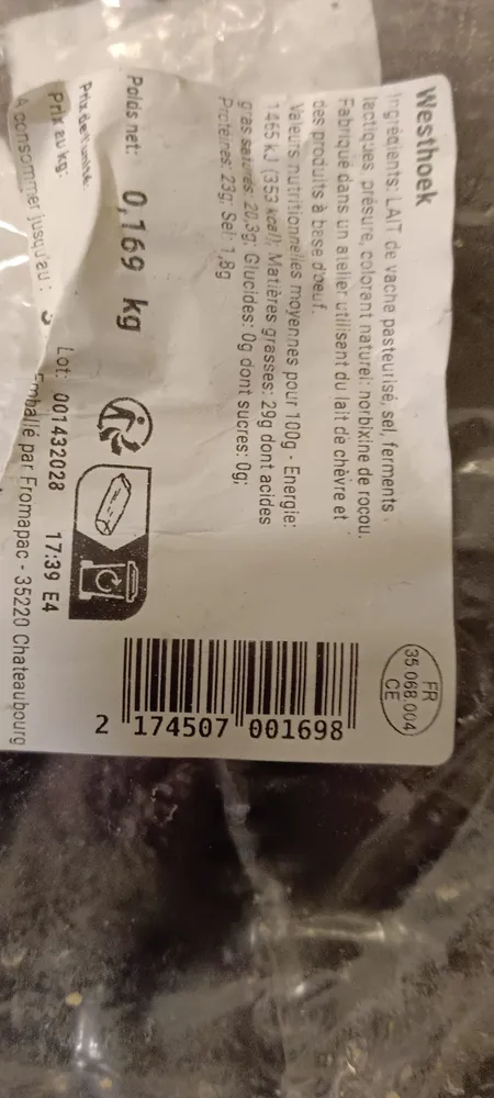 westhoek (très bon fromage dense ;- )