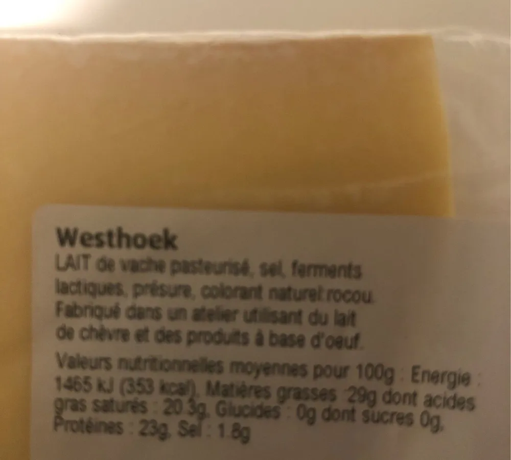 Fromage lait de vache